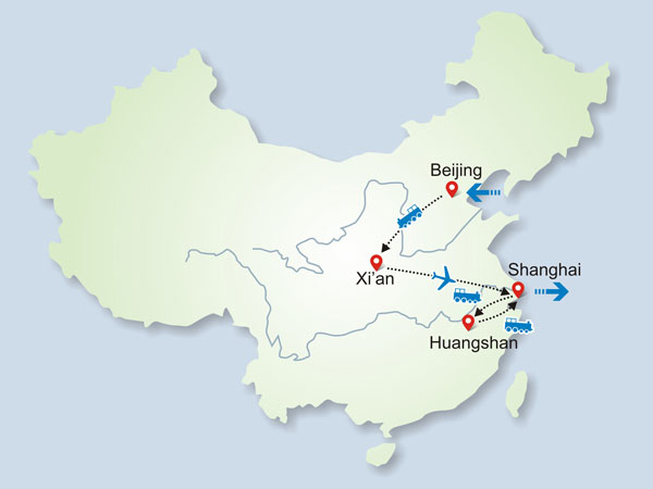 11 Days Group Tour to Beijing-Xi'an-Shanghai-Huangshan